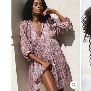 Daughters of India Mauve Floral Dress